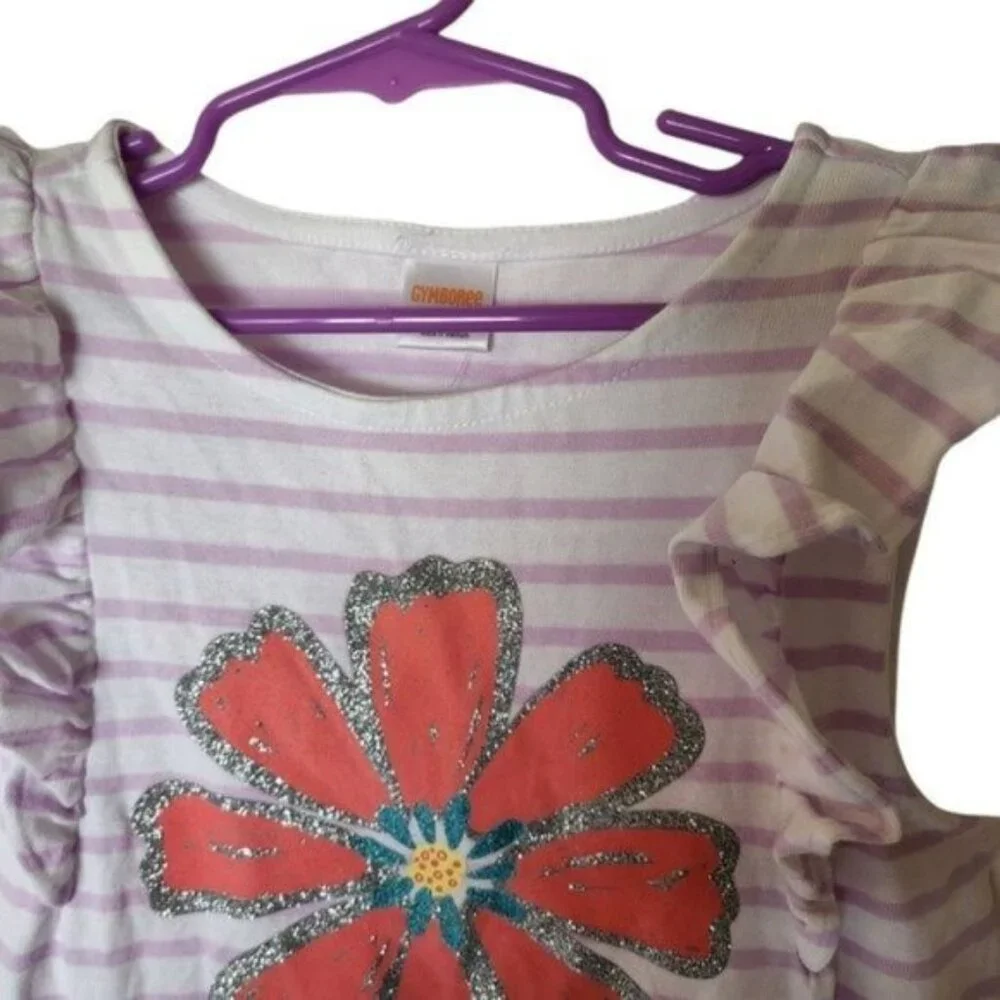 Gymboree Mix N Match Dress Stripe Purple‎ Flower L 10 12 Years Girls Kids